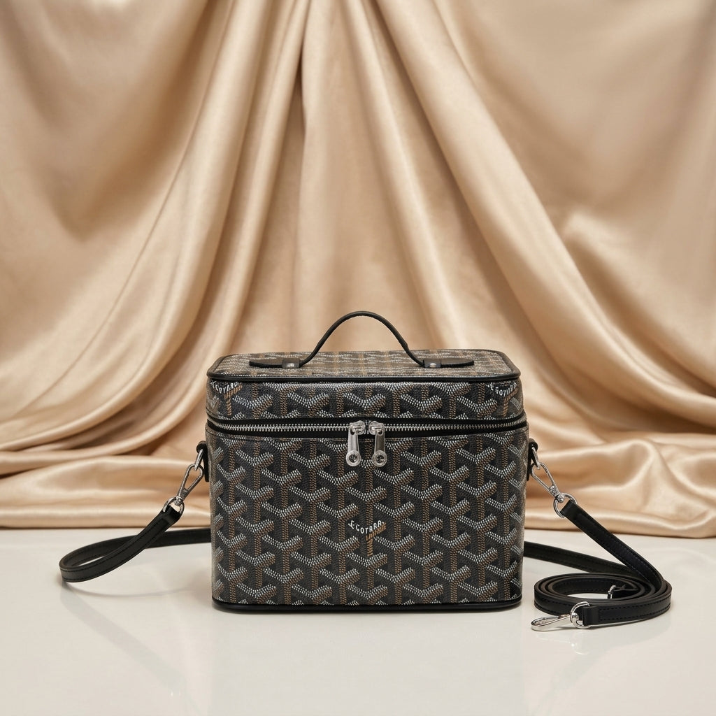 Goyard Chevron Vanity Case — Structured Crossbody