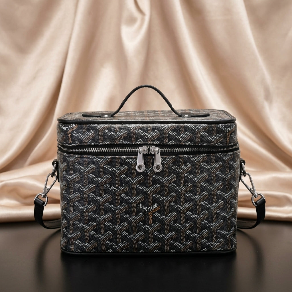Goyard Chevron Vanity Case — Structured Crossbody