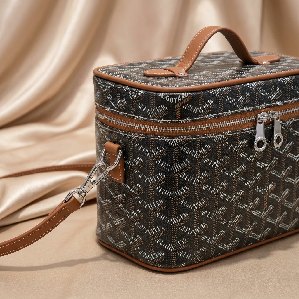 Goyard Chevron Vanity Case — Structured Crossbody