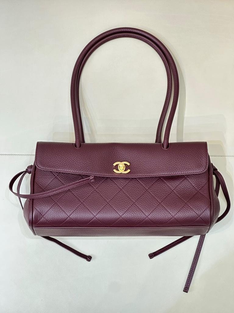 Chanel Structured Tote Bag | Burgundy Grained & Quilted Leather –| LisaLuxuryHub