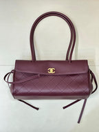 Chanel Structured Tote Bag | Burgundy Grained & Quilted Leather –| LisaLuxuryHub