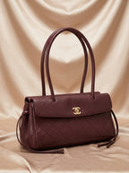 Chanel Structured Tote Bag | Burgundy Grained & Quilted Leather –| LisaLuxuryHub