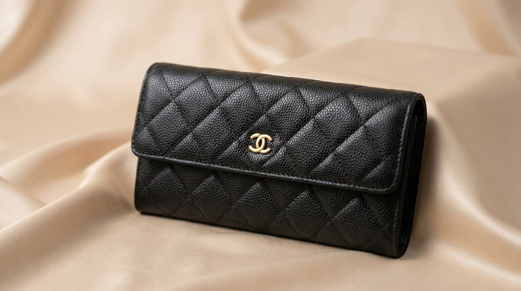 Chanel Long Flap Wallet | Black Caviar Leather with Gold CC Hardware –| LisaLuxuryHub