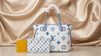 Louis Vuitton Neverfull Tote – Blue Monogram Canvas With Pouch