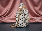 LOUIS VUITTON Luxury White Lattice Leather Shoulder Bag