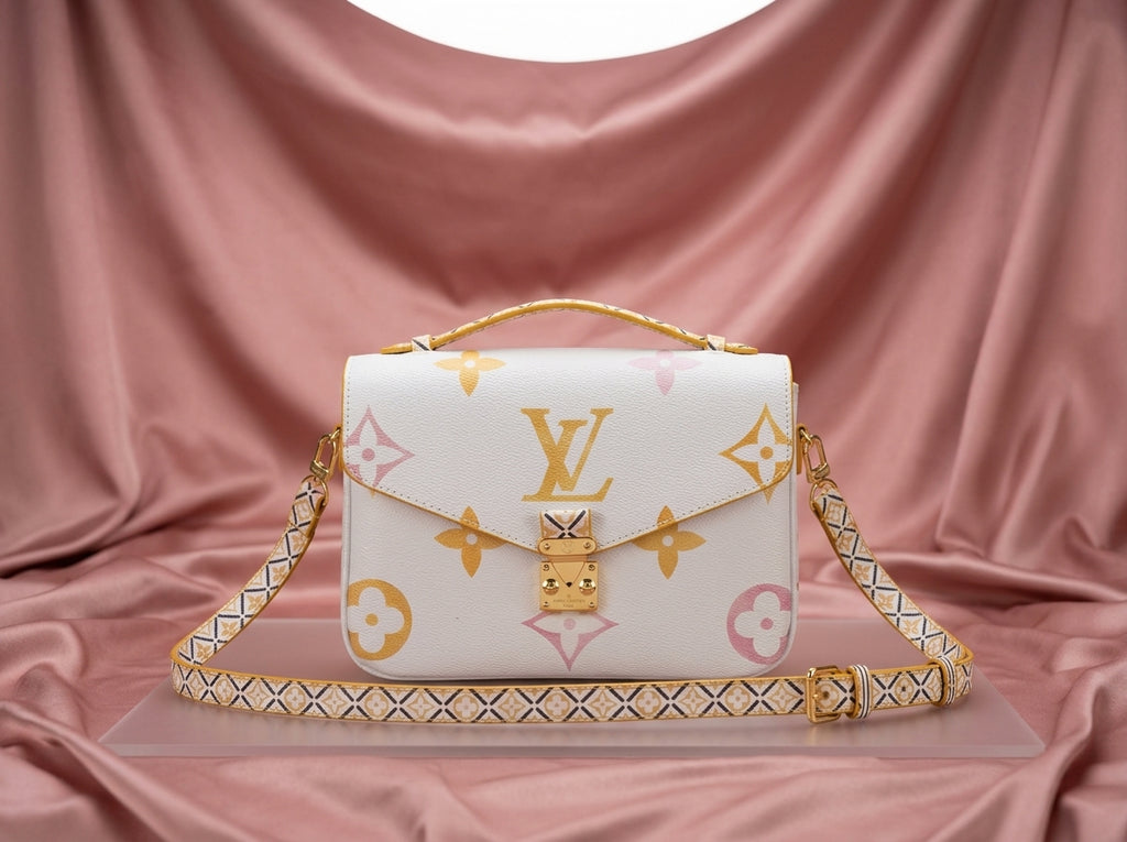 LOUIS VUITTON Luxury White Multicolor; Messenger Bag