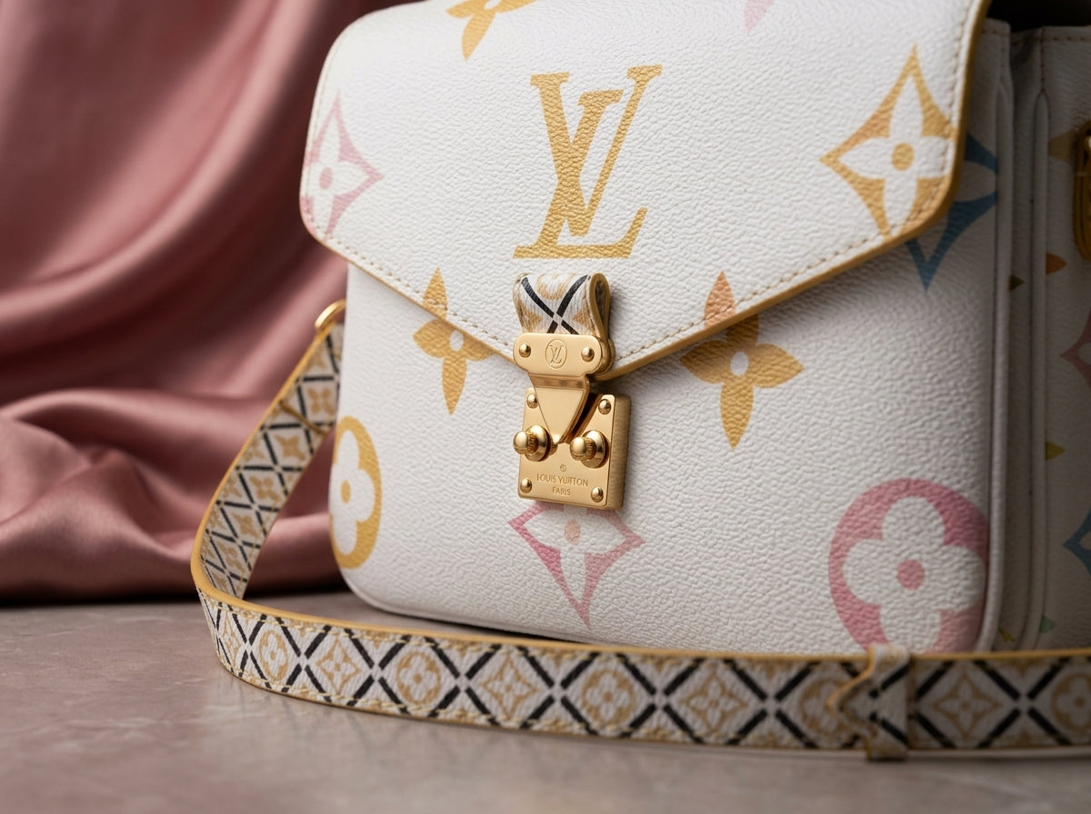 LOUIS VUITTON Luxury White Multicolor; Messenger Bag