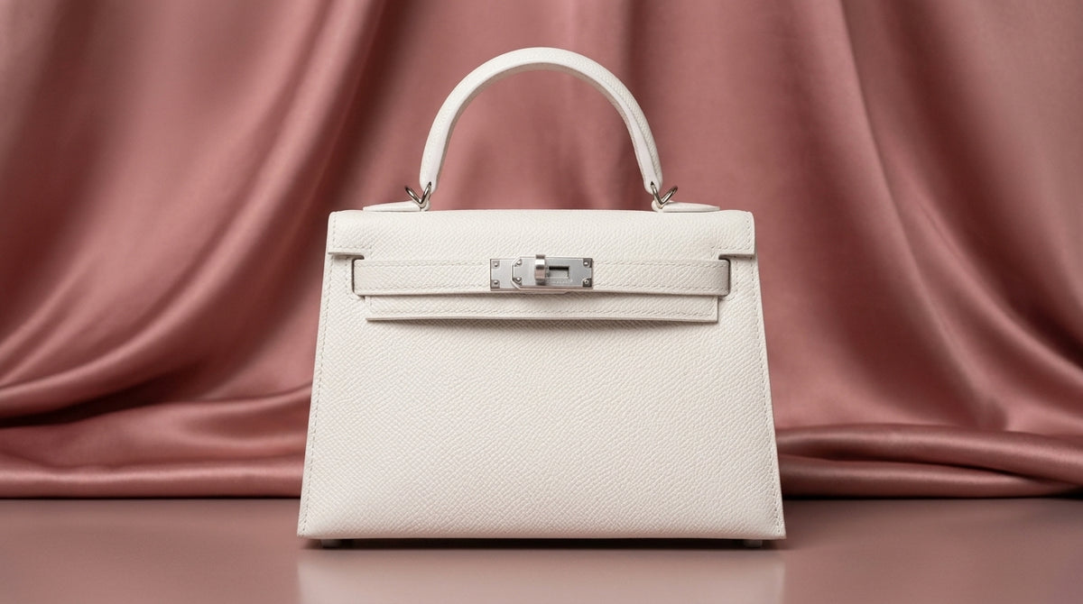 Hermès Mini Kelly 20 White Epsom Leather Bag
