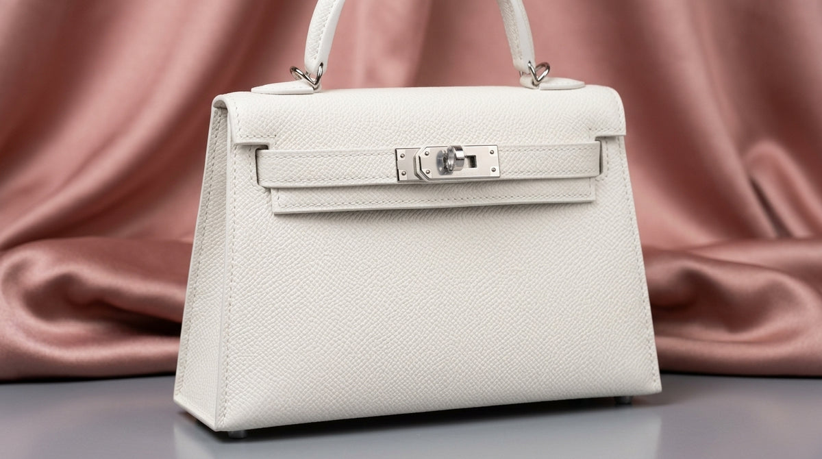 Hermès Mini Kelly 20 White Epsom Leather Bag