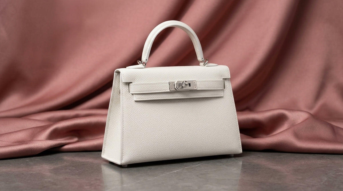 Hermès Mini Kelly 20 White Epsom Leather Bag
