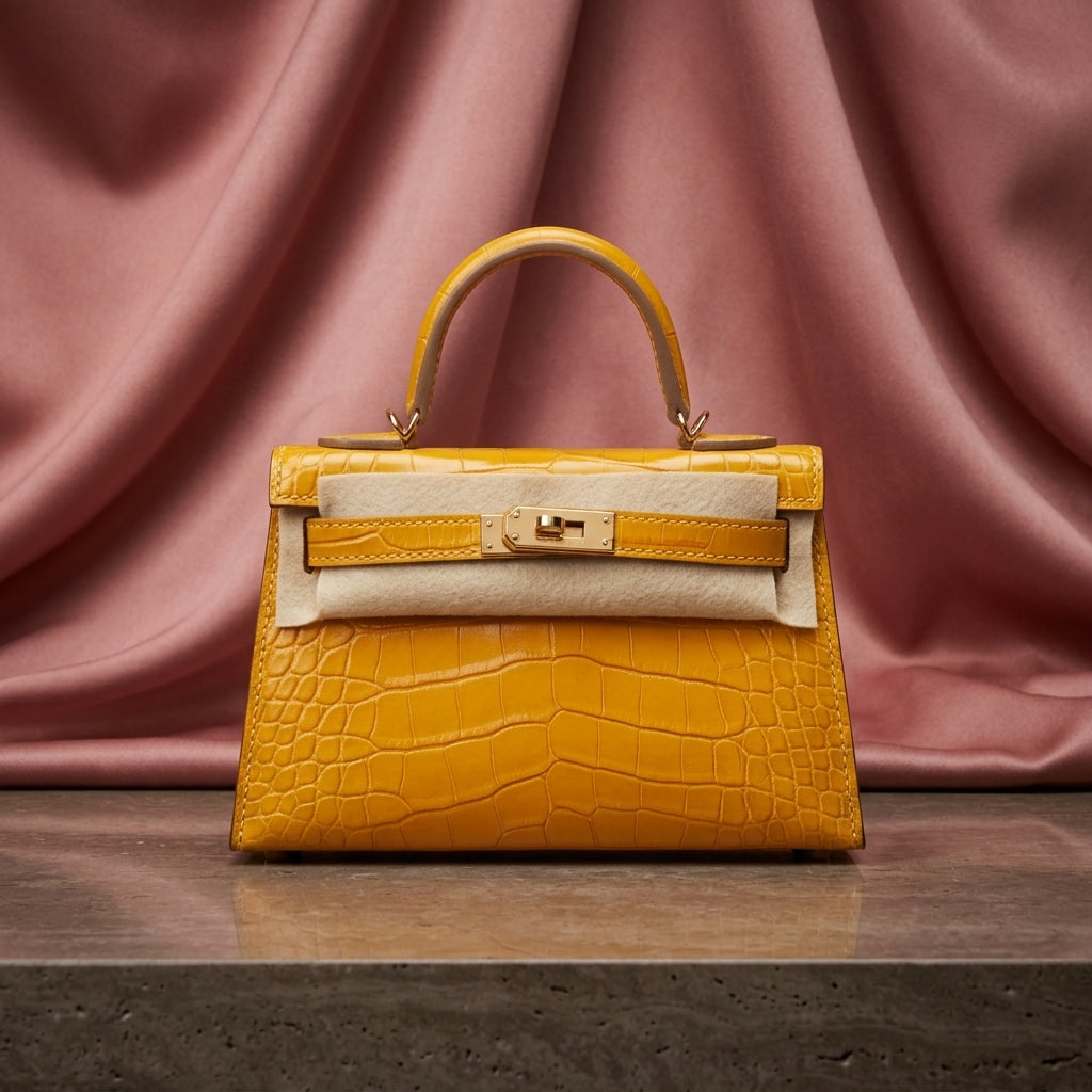 Hermès Mini Kelly 20 Shiny Alligator Leather with Gold Hardware