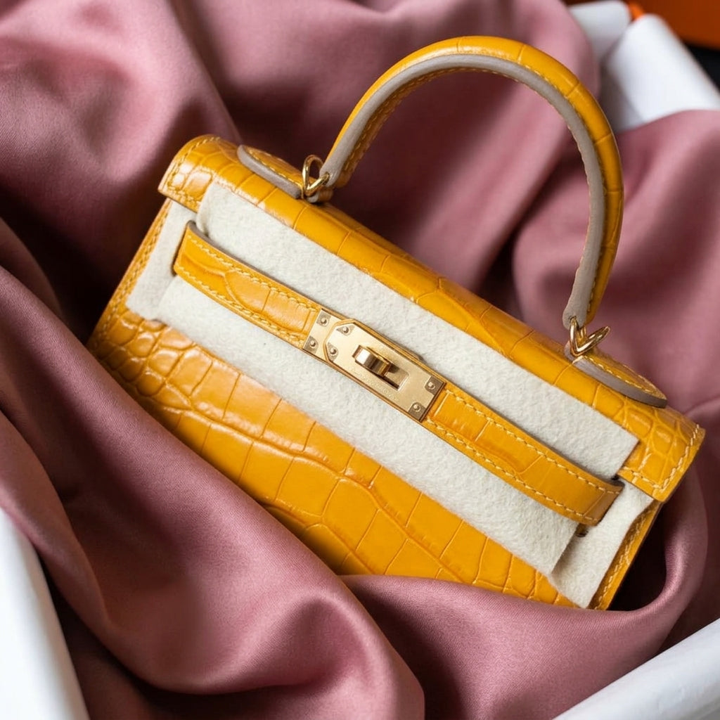 Hermès Mini Kelly 20 Shiny Alligator Leather with Gold Hardware