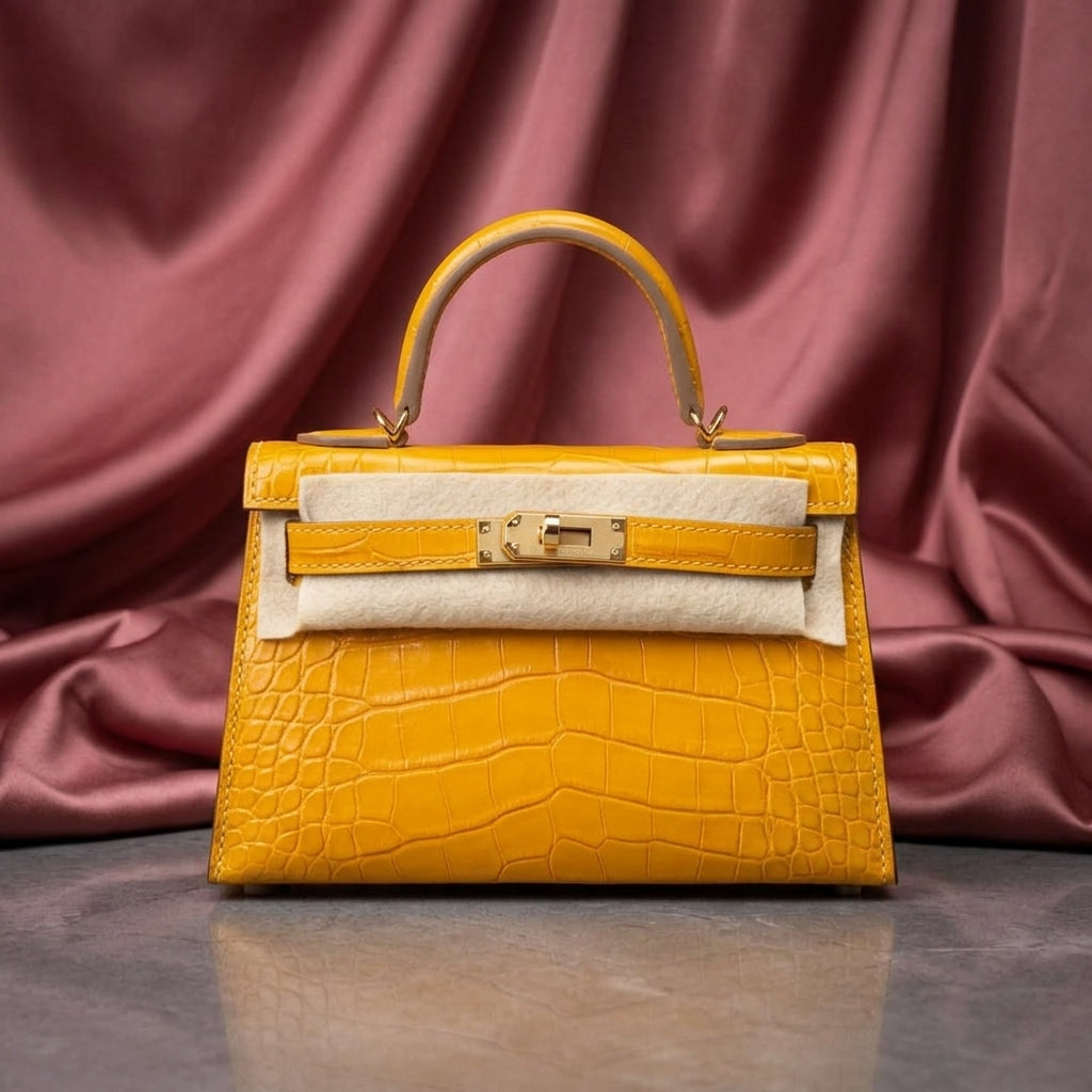 Hermès Mini Kelly 20 Shiny Alligator Leather with Gold Hardware